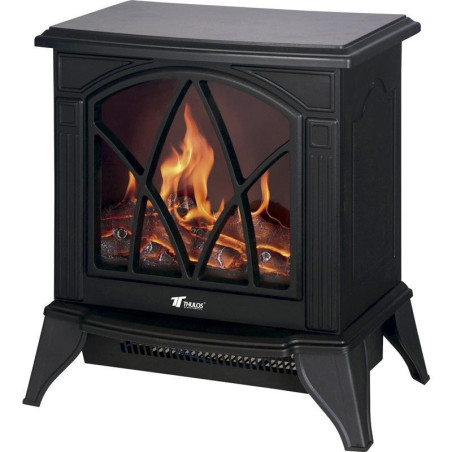 Electric fireplace with flame effect and decorative wood. THULOS TH...
