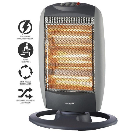 Halogen stove, 3 temperature and oscillation settings. ELECTROTEK E...