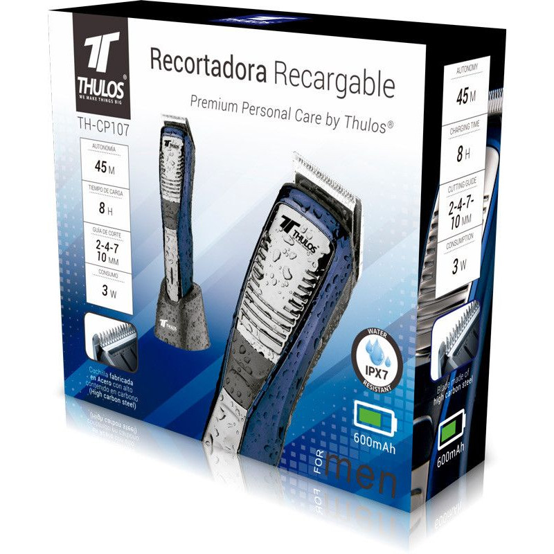 Rechargeable hair trimmer, autonomy of up to 45 minutes. THULOS TH-...