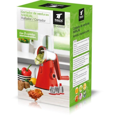 Manual vegetable cutter / grater, 3 interchangeable blades. THULOS ...
