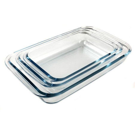 Set of 3 rectangular glass oven trays, 1.0l, 1.6l, 2.2l. THULOS TH-...