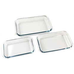 TH-KA019 - Set de 3 bandejas de vidrio rectangulares para horno, 1.0L, 1.6l, 2.2l. THULOS TH-KA019 - Thulos 2