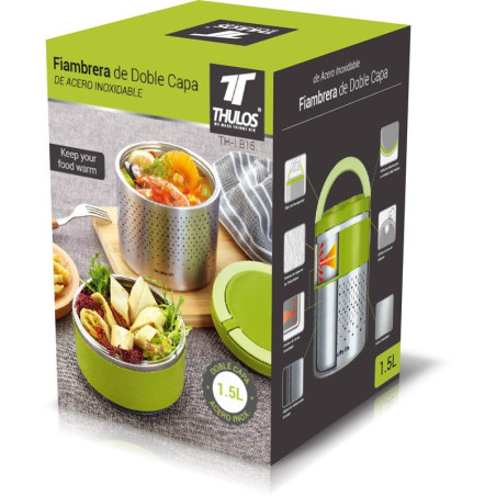 Double lunch box, 1.5L capacity, THULOS TH-LB15