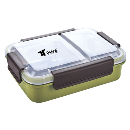 Lunch box 750ml, with 2-compartment stainless steel inerior tray. T...