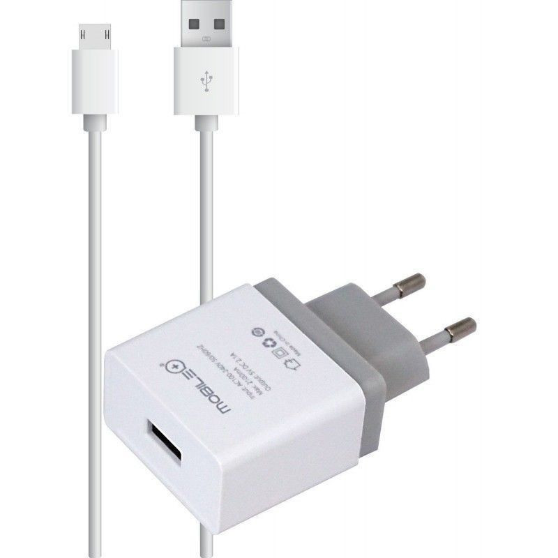 Wall charger + Micro USB to USB cable 1 meter, 2.1A. MOBILE + MB-1004