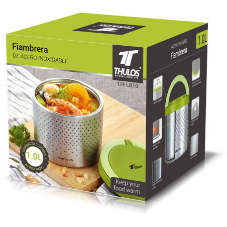 Lunch box with stainless steel body. capacity 1.0L, THULOS TH-LB10