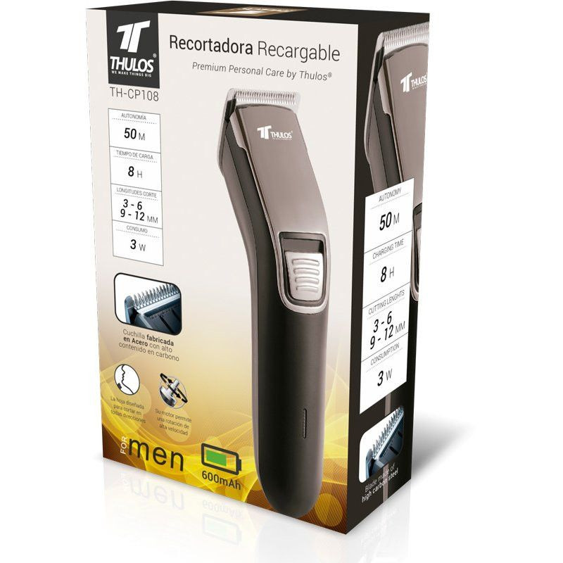 Rechargeable hair trimmer, autonomy of up to 50 minutes. THULOS TH-...