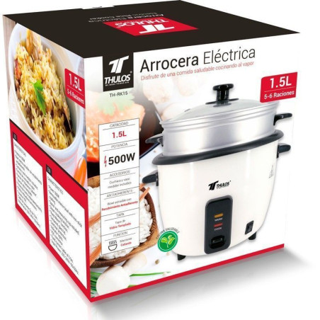 Electric rice cooker 1.5L (5-6 servings). THULOS TH-RK15