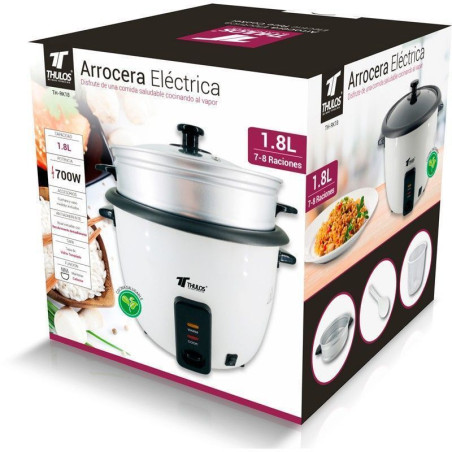 Electric rice cooker 1.8L (7-8 servings). THULOS TH-RK18