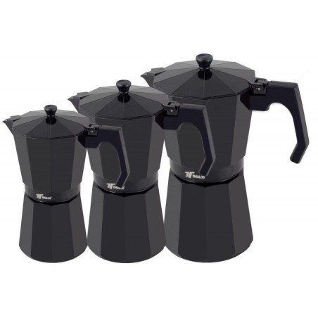 Classic black coffee maker, various capacities: 6, 9 and 12 cups. T...