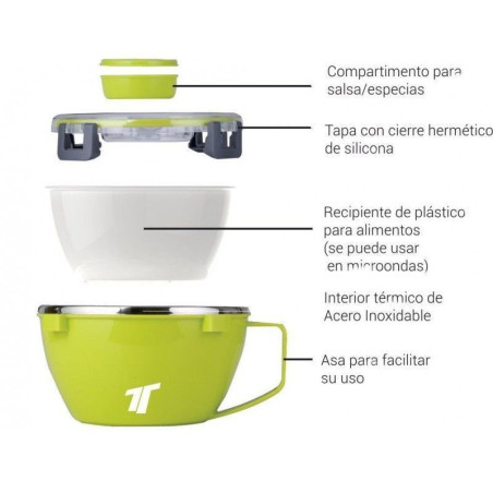 Thermal lunch box 850 ml, with hermetic silicone closure. THULOS TH...