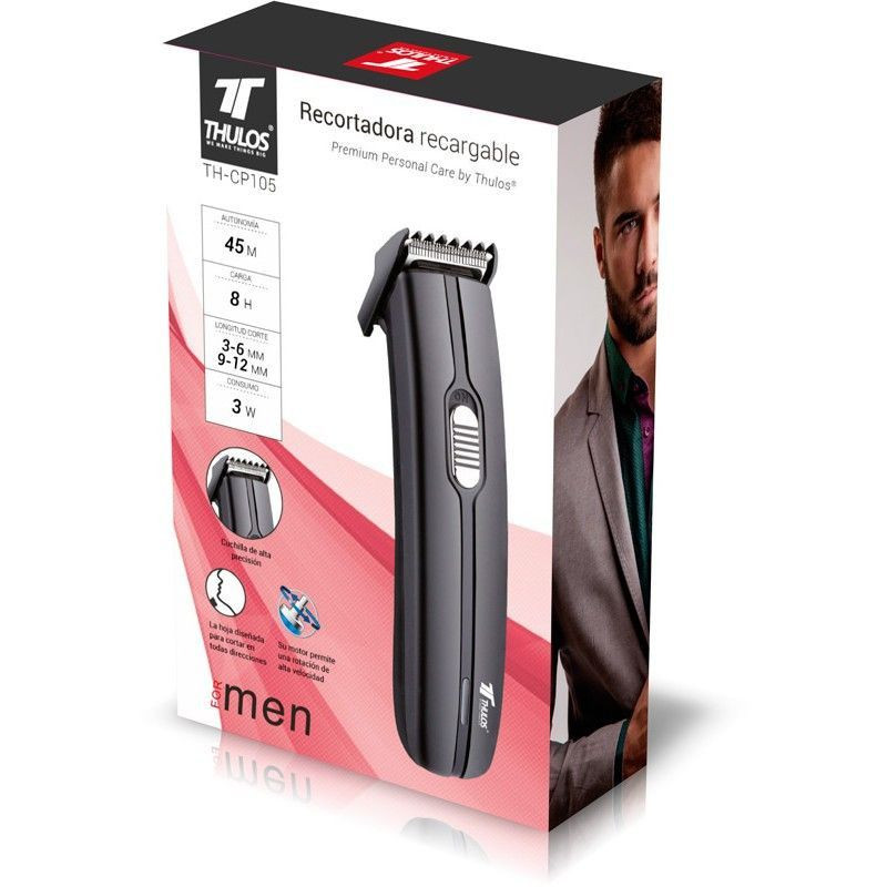Rechargeable hair trimmer, autonomy of up to 45 minutes. THULOS TH-...