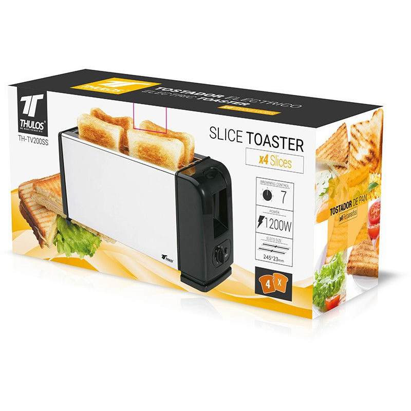 Electric Toaster 1200W 4-slices . THULOS TH-TV200 | TH-TV200SS