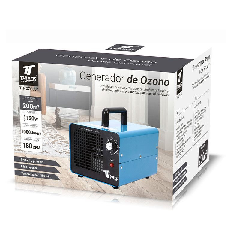 Generador de Ozono, 150W, Área: 200m2. THULOS TH-OZG004 Thulos Generadores de Ozono TH-OZG004
