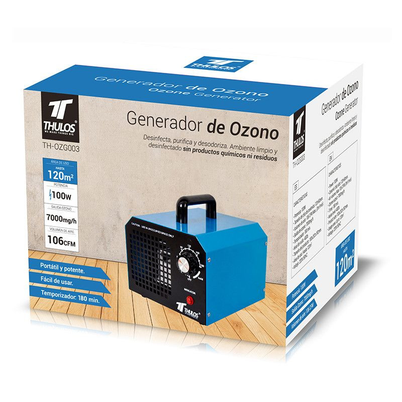 Generador de Ozono, 100W, Área: 120m2. THULOS TH-OZG003 Thulos Generadores de Ozono TH-OZG003