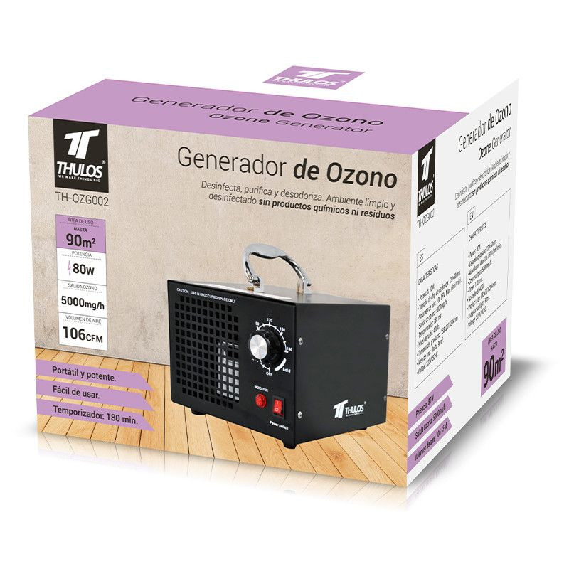 Generador de Ozono, 80W, Área: 90m2. THULOS TH-OZG002 Thulos Generadores de Ozono TH-OZG002