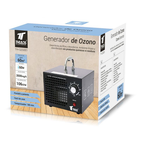 Ozone Generator, 60W, Area: 60m2. THULOS TH-OZG001