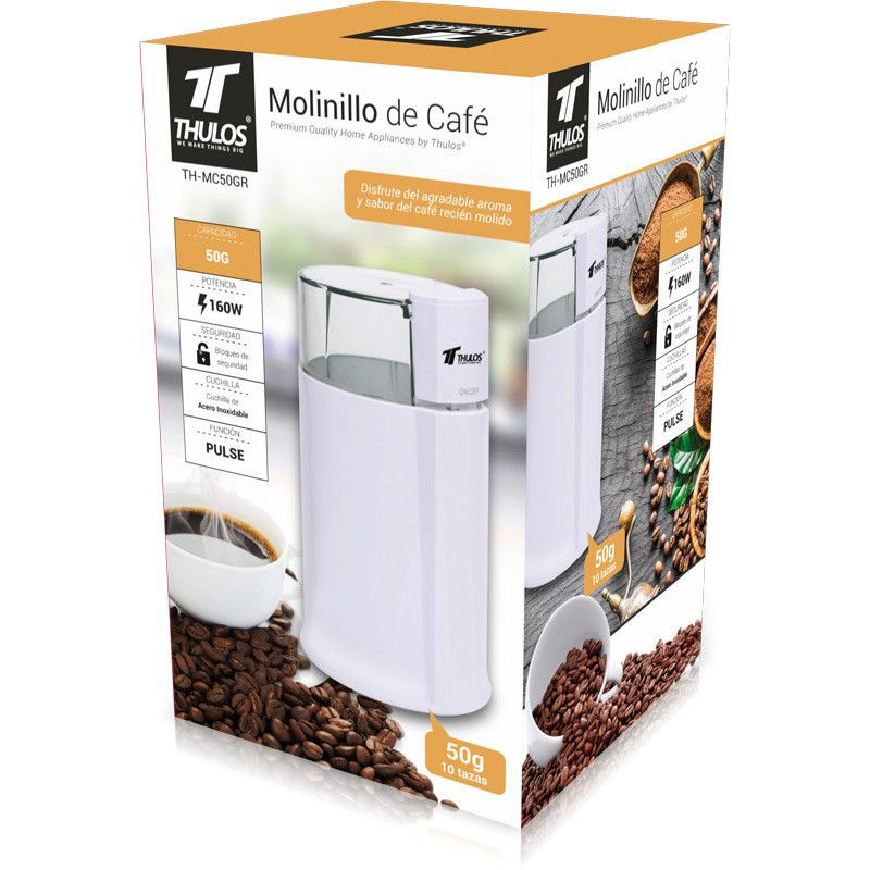 Molinillo de café, capacidad de 50-60 gramos. THULOS TH-MC50GR Thulos Molinillos de Café TH-MC50GR