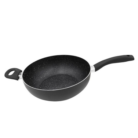 WOK skillet with high quality non-stick 3-layer stone coating, vari...