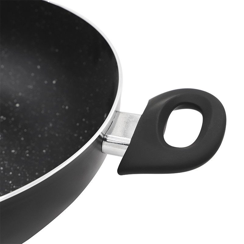 WOK skillet with high quality non-stick 3-layer stone coating, vari...