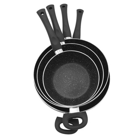 WOK skillet with high quality non-stick 3-layer stone coating, vari...