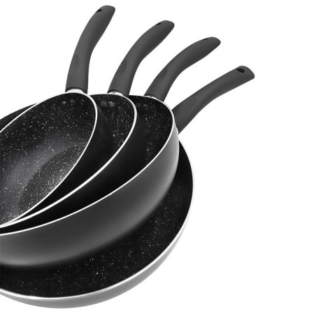 WOK skillet with high quality non-stick 3-layer stone coating, vari...