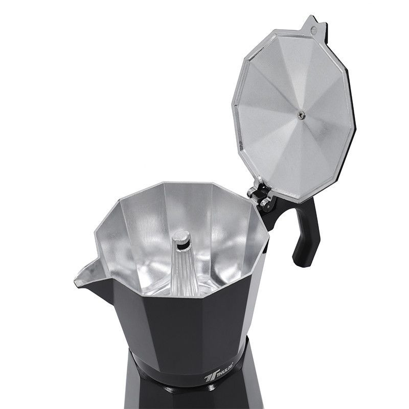 Classic black coffee maker, various capacities: 6, 9 and 12 cups. T...