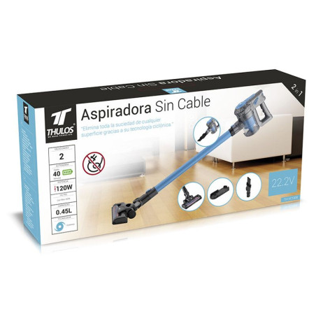 Aspiradora sin cables 2 en 1: Vertical y de Mano. Tecnología Ciclónica, batería: 22.2V/2200mAh. THULOS TH-VC1008 Thulos Aspir...