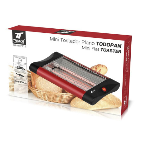 TODOPAN flat toaster. Toast all kinds of bread. 300W. THULOS TH-MTP116