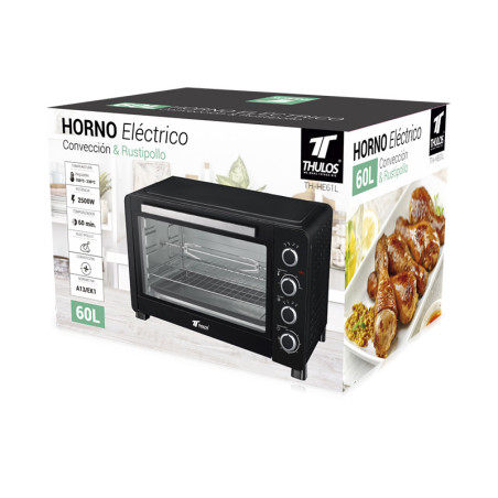 Electric oven, convection & rotisserie. 60 liters. THULOS TH-HE61L