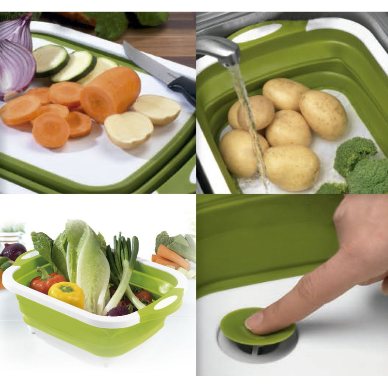 3 en 1: Cutting board, wringer & basket. THULOS TH-KA033