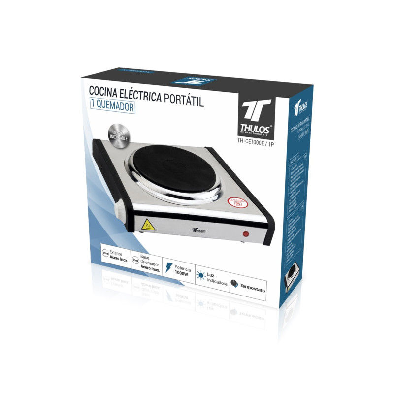 Electric Induction plate stainless steel, 1 burner, THULOS TH-CE100...
