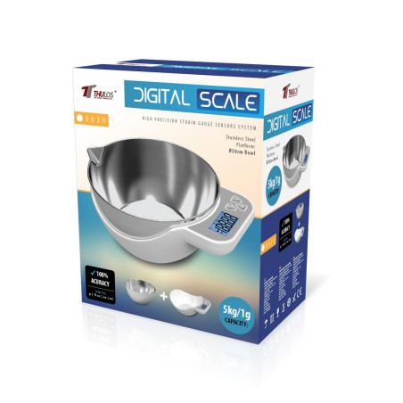 DIGITAL KITCHEN SCALE, 5KG CAPACITY. THULOS TH-DS8020