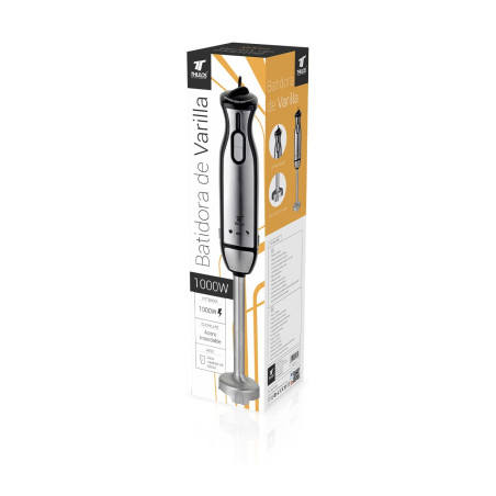Hand blender with stainless steel body and blades, 2 speeds, turbo ...