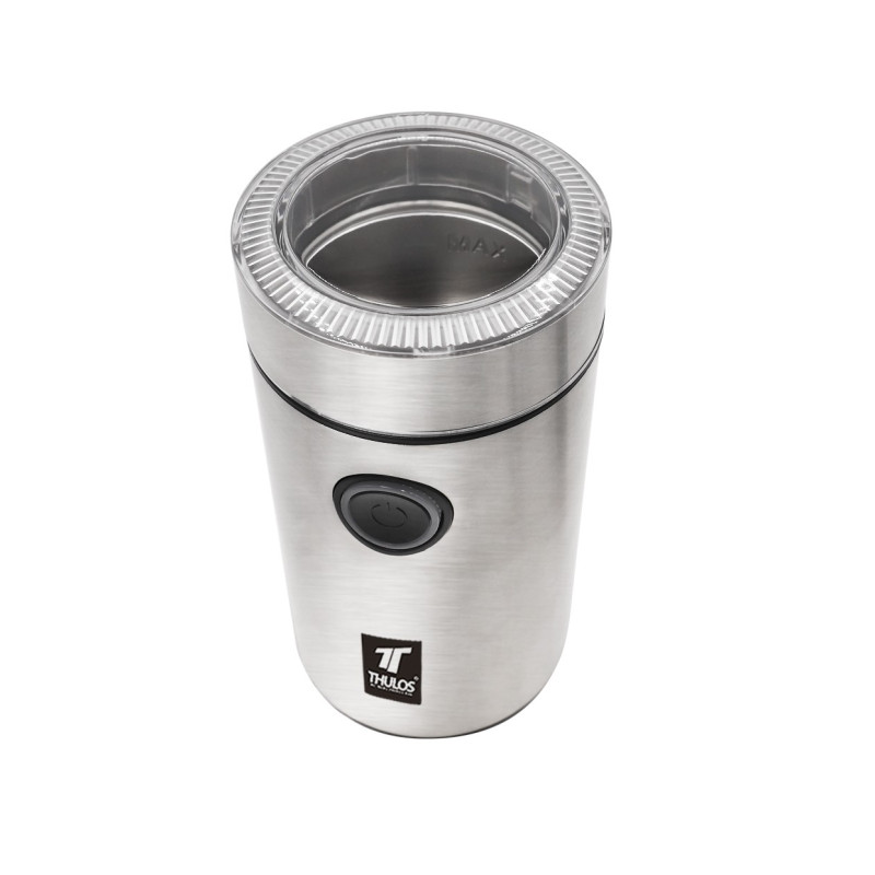 Moedor de café em aço inoxidável. Capacidade: 40 gr. THULOS TH-MC40SS