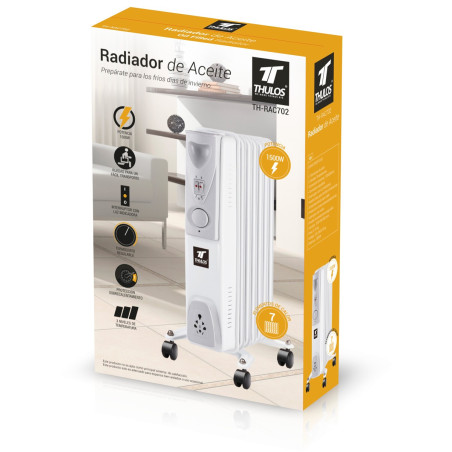 Oil radiator with 7 heating elements. Power: 1500W. THULOS TH-RAC702