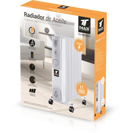 Oil radiator with 11 heating elements. Power: 2500W. THULOS TH-RAC2003