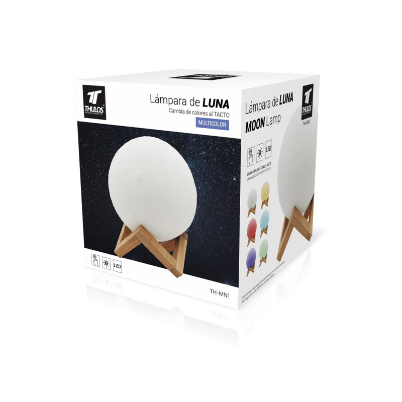 Lâmpada lunar, controle de toque, 15cm. THULOS TH-MN1