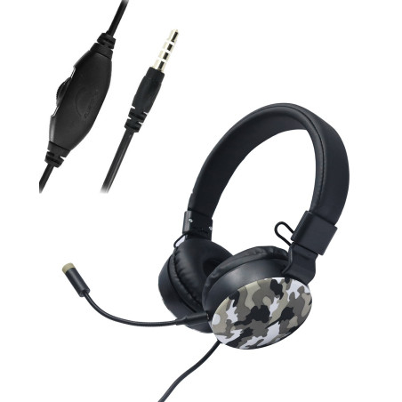 Camouflage Gaming Headphones, Microphone and Volume Adjustment MB-HP34
