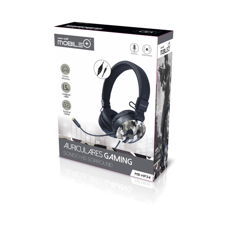 Camouflage Gaming Headphones, Microphone and Volume Adjustment MB-HP34