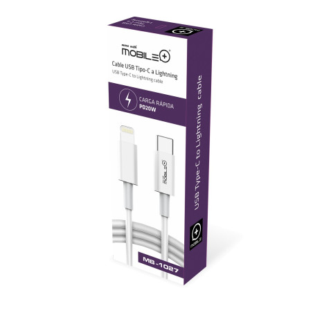 USB Type-C to Lightning cable, cable length: 1 m. PD20W Fast Charge...