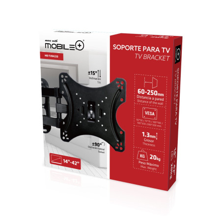 TV SUPPORT BRACKET FOR TV SIZE 14”-42”. MOBILE+ MB-TVB4220