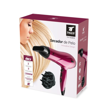 Hair dryer 1600-2000W. Includes diffuser and concentrator. THULOS T...