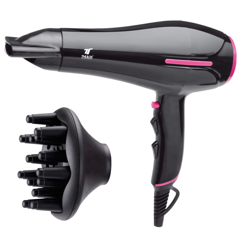 Secador de cabelo, 2 velocidades, 3 temperaturas, 2000W, com difuso...