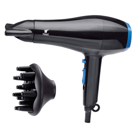 Secador de cabelo, 2 velocidades e 3 regulações de calor. Inclui co...