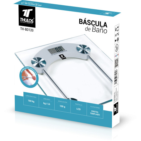 Digital Bathroom Scale. LCD display. Max. capacity: 180 Kg. THULOS ...