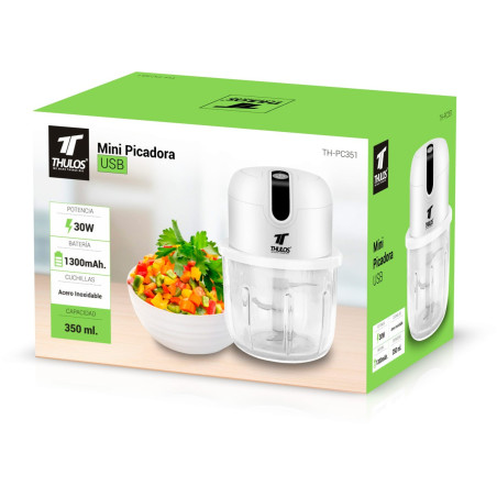 Mini picador USB, capacidade 350 ml. Lâmina em aço inoxidável. THUL...