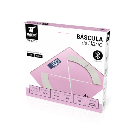Báscula de baño BLUETOOTH, múltiples mediciones. APP para iOS y Android. THULOS TH-BD122 Thulos Inicio TH-BD122