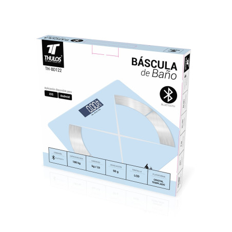 Báscula de baño BLUETOOTH, múltiples mediciones. APP para iOS y Android. THULOS TH-BD122 Thulos Inicio TH-BD122