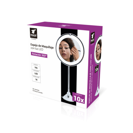 Mirror With LED Lights, 10x Magnification, 180º Rotation. THULOS TH...